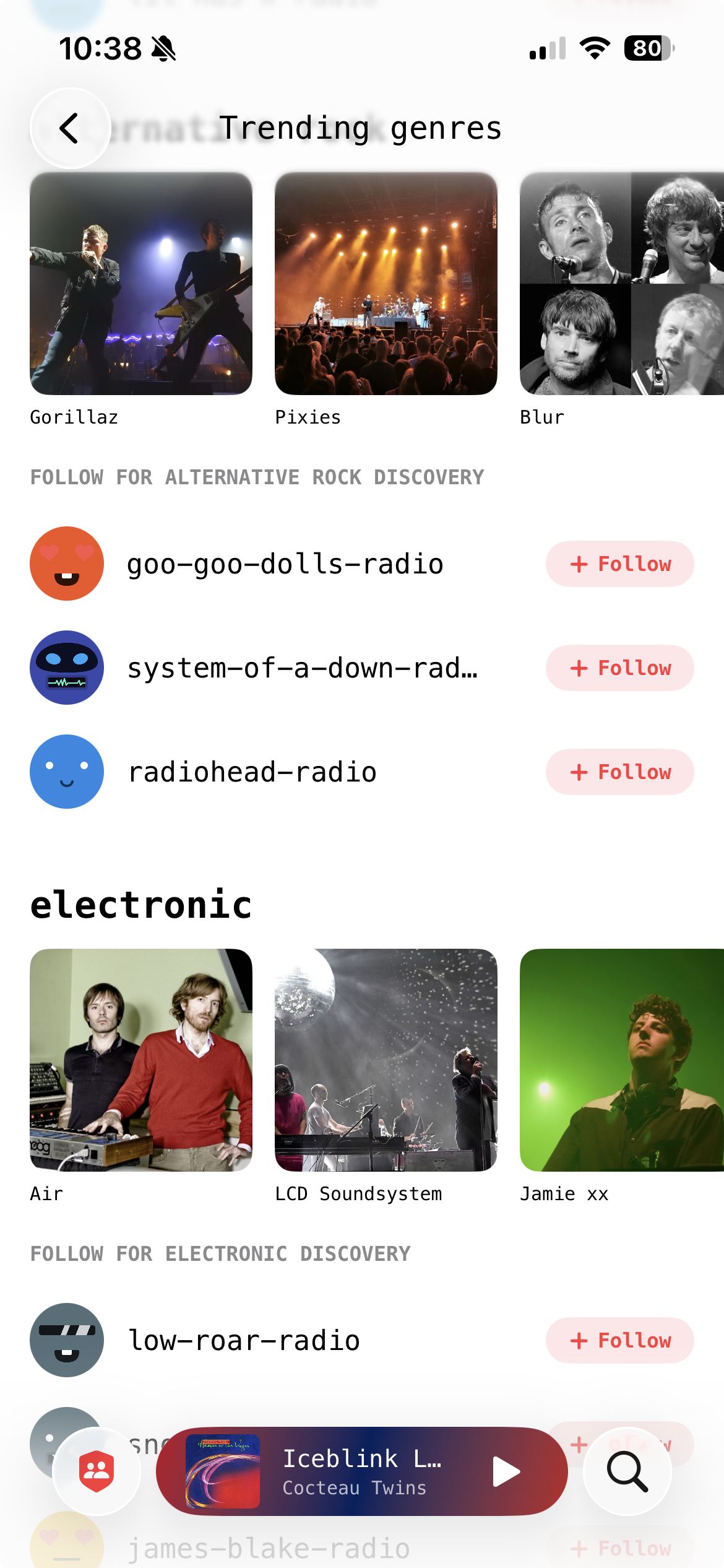 Friends grouped by genre