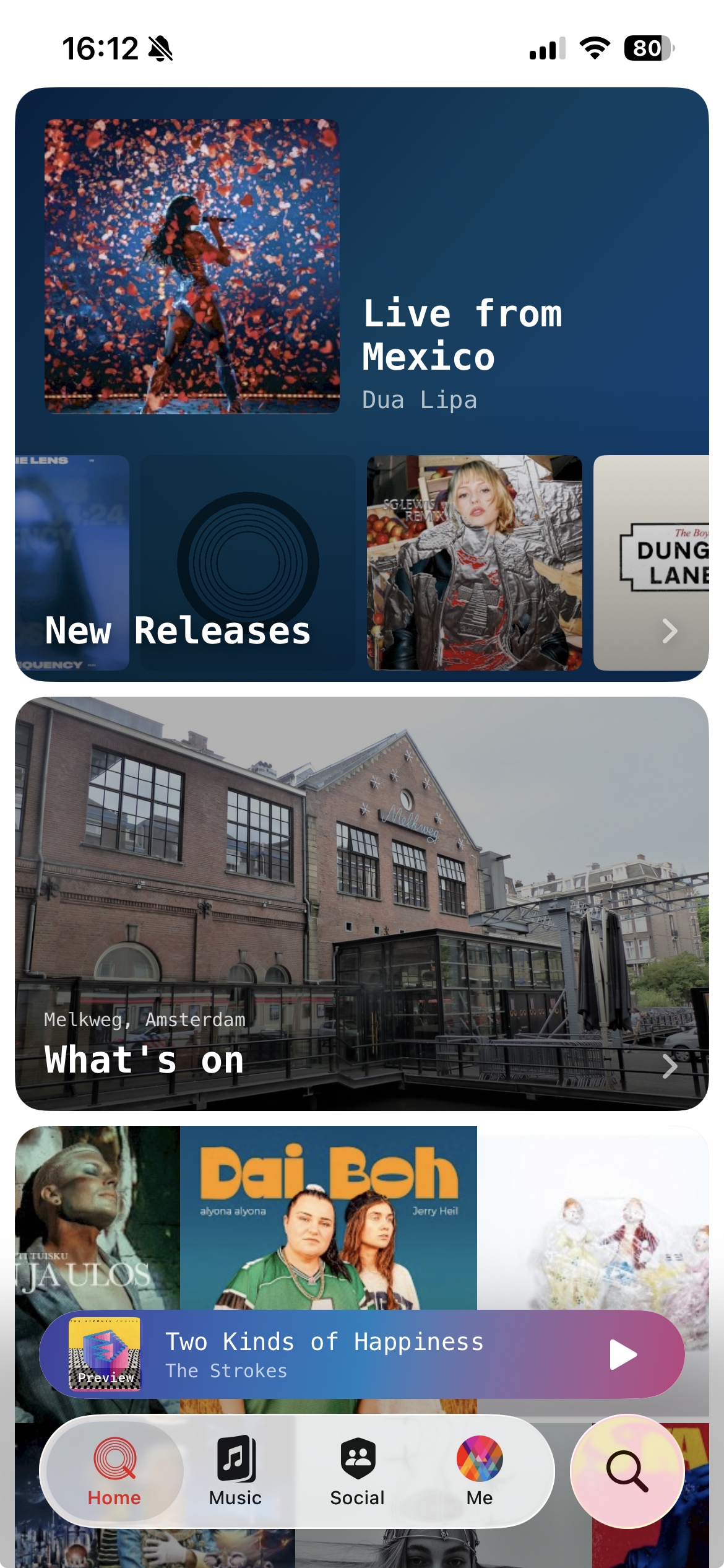 Home screen